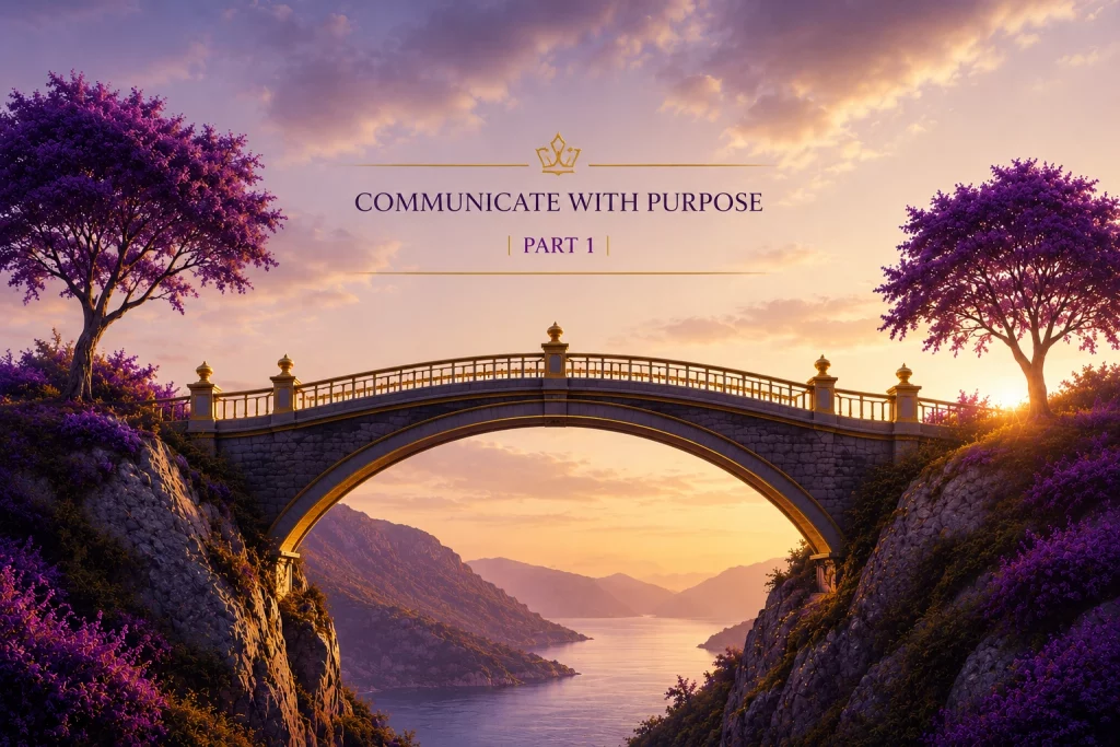 Premium featured image showing a symbolic bridge connecting two sides of a landscape, representing communication, understanding, leadership, and meaningful human connection.