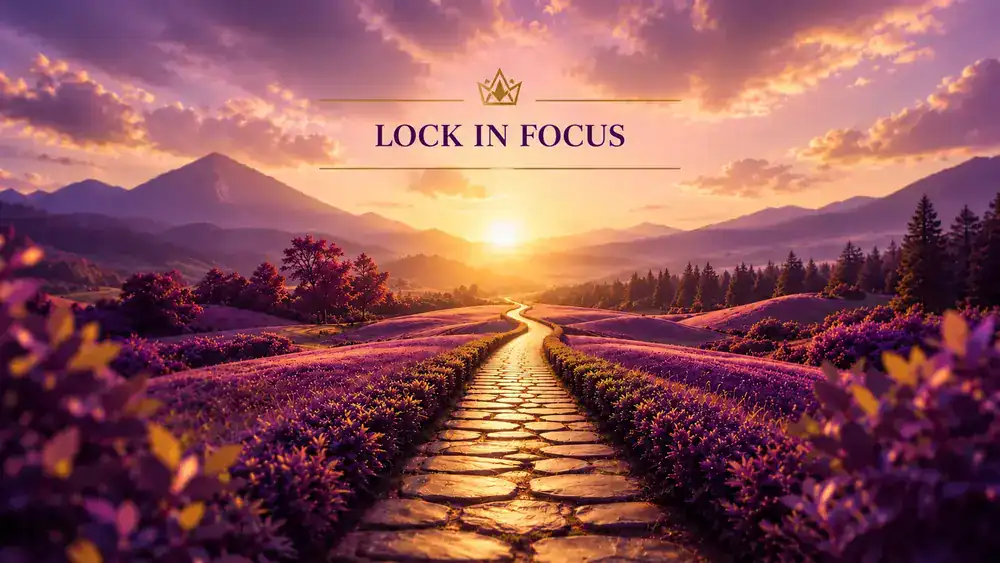 Clear pathway through a green landscape symbolizing focus, clarity, discipline, and purposeful progress.