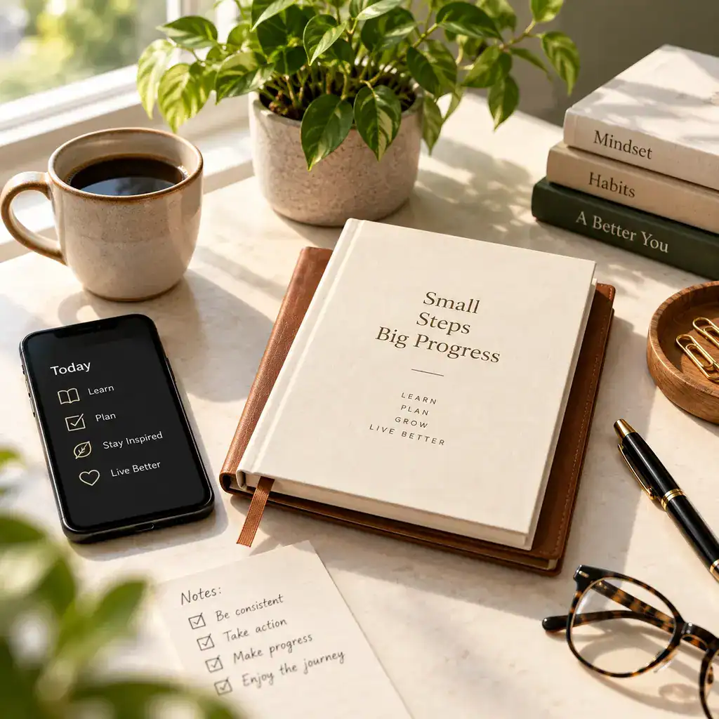 Practical guidance for everyday life with journal and books